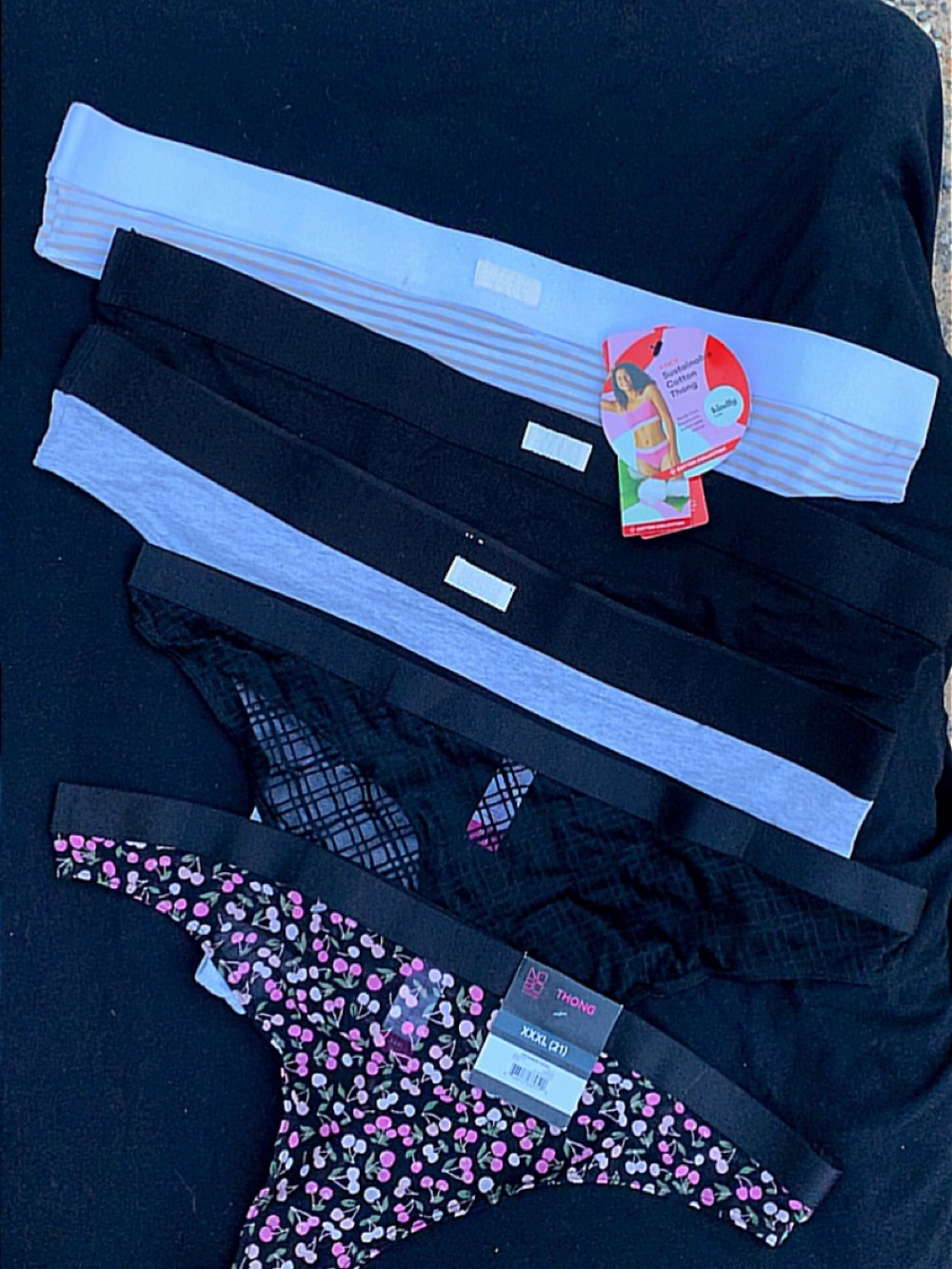 5-Pair Thong Panty Lot Kindly Yours No Boundaries Size 3X NWT